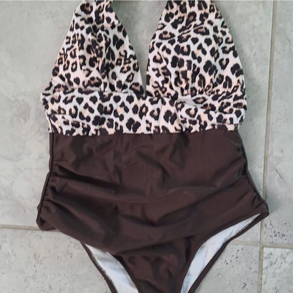Brown leopard deep v-neck backless women boutique fashion monokini Brazilian sty - Picture 8 of 9